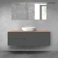 Oltens Vernal zestaw mebli łazienkowych 140 cm z blatem grafit mat/dąb 68273400