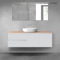 Oltens Vernal zestaw mebli łazienkowych 140 cm z blatem szary mat/dąb 68273700