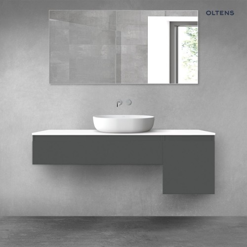 Oltens Vernal zestaw mebli łazienkowych 140 cm z blatem grafit mat/biały połysk 68284400