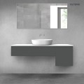 Oltens Vernal zestaw mebli łazienkowych 140 cm z blatem grafit mat/biały połysk 68285400