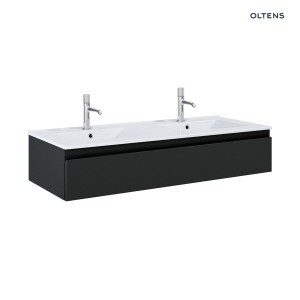 Oltens Vernal umywalka z szafką 120 cm biały połysk/czarny mat 68010300