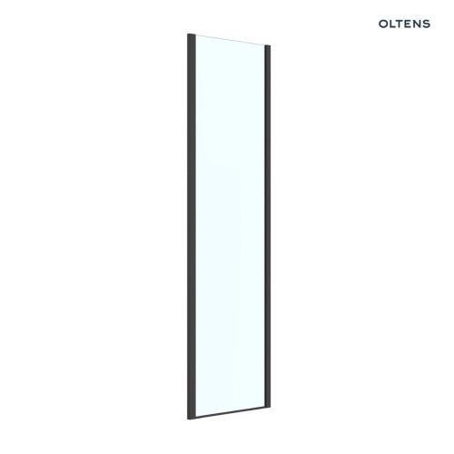 Oltens Breda ścianka prysznicowa 80 cm boczna czarny mat/szkło przezroczyste 22104300