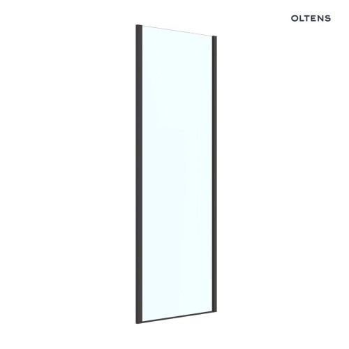 Oltens Breda ścianka prysznicowa 90 cm boczna czarny mat/szkło przezroczyste 22105300