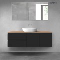 Oltens Vernal zestaw mebli łazienkowych 140 cm z blatem czarny mat/dąb 68274300