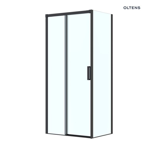 Oltens Breda kabina prysznicowa 100x80 cm prostokątna czarny mat/szkło przezroczyste 20221300