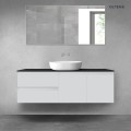 Oltens Vernal zestaw mebli łazienkowych 140 cm z blatem szary mat/czarny mat 68276700