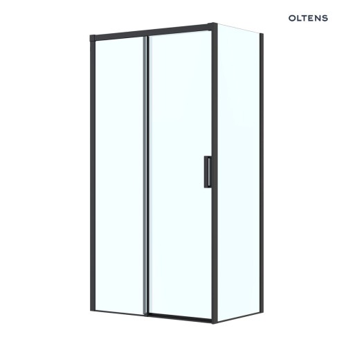 Oltens Breda kabina prysznicowa 110x80 cm prostokątna czarny mat/szkło przezroczyste 20222300