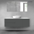 Oltens Vernal zestaw mebli łazienkowych 140 cm z blatem grafit mat/biały połysk 68279400