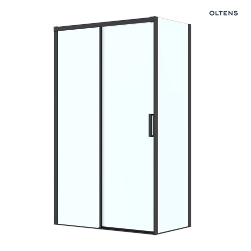 Oltens Breda kabina prysznicowa 120x80 cm prostokątna czarny mat/szkło przezroczyste 20223300