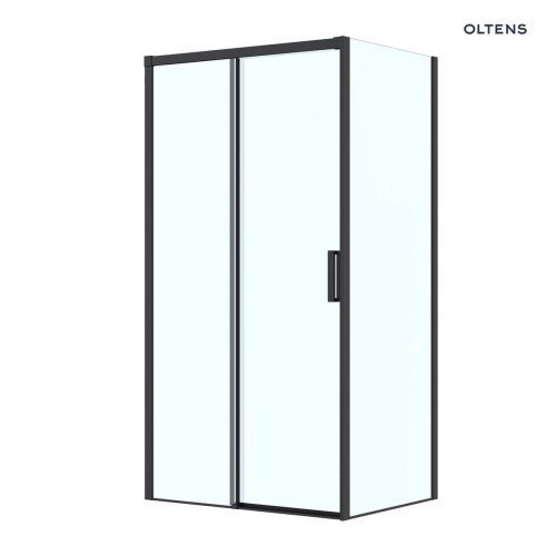 Oltens Breda kabina prysznicowa 110x90 cm prostokątna czarny mat/szkło przezroczyste 20225300