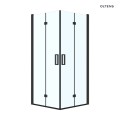 Oltens Byske kabina prysznicowa 80x80 cm kwadratowa czarny mat/szkło przezroczyste 20001300