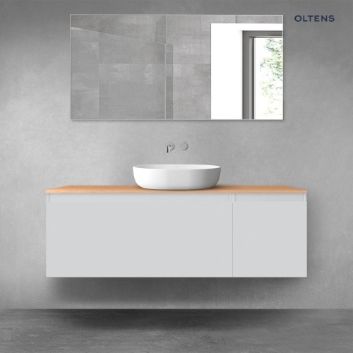 Oltens Vernal zestaw mebli łazienkowych 140 cm z blatem szary mat/dąb 68315700