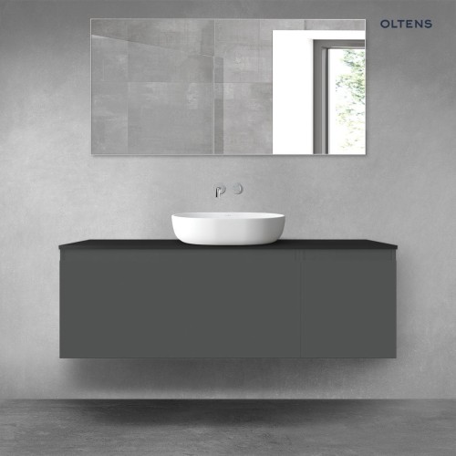 Oltens Vernal zestaw mebli łazienkowych 140 cm z blatem grafit mat/czarny mat 68317400