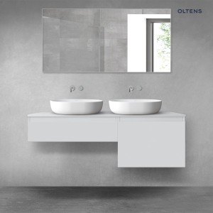 Oltens Vernal zestaw mebli łazienkowych 140 cm z blatem szary mat 68308700