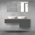 Oltens Vernal zestaw mebli łazienkowych 140 cm z blatem grafit mat/dąb 68309400