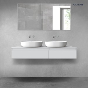 Oltens Vernal zestaw mebli łazienkowych 140 cm z blatem szary mat 68320700