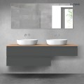 Oltens Vernal zestaw mebli łazienkowych 160 cm z blatem grafit mat/dąb 68348400