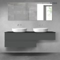 Oltens Vernal zestaw mebli łazienkowych 160 cm z blatem grafit mat/czarny mat 68350400
