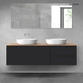 Oltens Vernal zestaw mebli łazienkowych 160 cm z blatem czarny mat/dąb 68440300