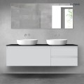 Oltens Vernal zestaw mebli łazienkowych 160 cm z blatem szary mat/czarny mat 68442700