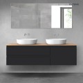 Oltens Vernal zestaw mebli łazienkowych 160 cm z blatem czarny mat/dąb 68340300