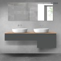Oltens Vernal zestaw mebli łazienkowych 160 cm z blatem grafit mat/dąb 68344400