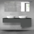 Oltens Vernal zestaw mebli łazienkowych 160 cm grafit mat/czarny mat 68346400