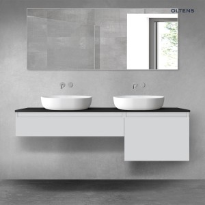 Oltens Vernal zestaw mebli łazienkowych 160 cm szary mat/czarny mat 68346700