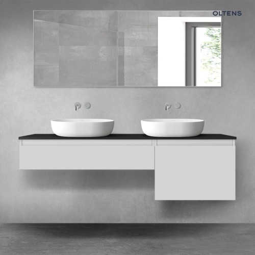 Oltens Vernal zestaw mebli łazienkowych 160 cm szary mat/czarny mat 68346700