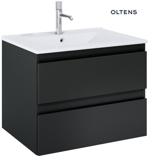 Oltens Vernal szafka 60 cm podumywalkowa wisząca z umywalką czarny mat 68461300