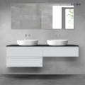 Oltens Vernal zestaw mebli łazienkowych 160 cm z blatem szary mat/czarny mat 68368700