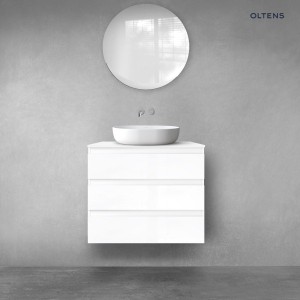 Oltens Vernal zestaw mebli łazienkowych 80 cm z blatem biały połysk 68457000
