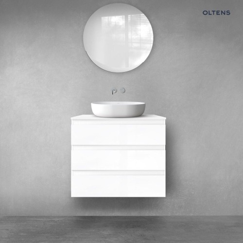 Oltens Vernal zestaw mebli łazienkowych 80 cm z blatem biały połysk 68457000