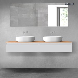 Oltens Vernal zestaw mebli łazienkowych 160 cm z blatem szary mat/dąb 68374700