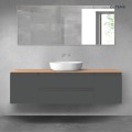 Oltens Vernal zestaw mebli łazienkowych 160 cm z blatem grafit mat/dąb 68379400