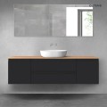 Oltens Vernal zestaw mebli łazienkowych 160 cm z blatem czarny mat/dąb 68380300