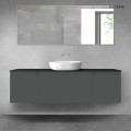 Oltens Vernal zestaw mebli łazienkowych 160 cm z blatem grafit mat/czarny mat 68386400