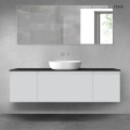 Oltens Vernal zestaw mebli łazienkowych 160 cm z blatem szary mat/czarny mat 68386700