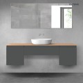 Oltens Vernal zestaw mebli łazienkowych 160 cm z blatem grafit mat/dąb 68392400