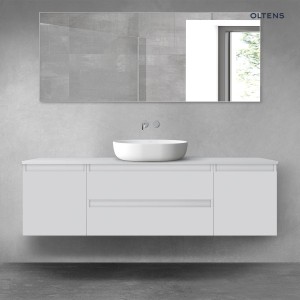 Oltens Vernal zestaw mebli łazienkowych 160 cm z blatem szary mat 68445700