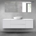 Oltens Vernal zestaw mebli łazienkowych 160 cm z blatem szary mat/biały połysk 68452700
