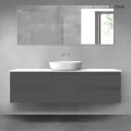 Oltens Vernal zestaw mebli łazienkowych 160 cm z blatem grafit mat/biały połysk 68401000