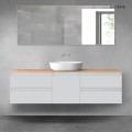 Oltens Vernal zestaw mebli łazienkowych 160 cm z blatem szary mat/dąb 68404700