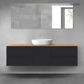 Oltens Vernal zestaw mebli łazienkowych 160 cm z blatem czarny mat/dąb 68404300