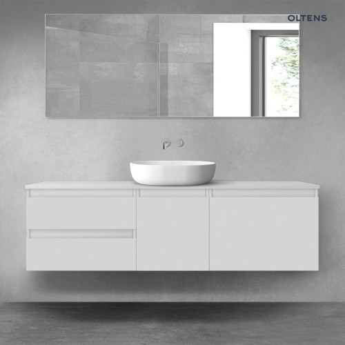 Oltens Vernal zestaw mebli łazienkowych 160 cm z blatem szary mat 68407700