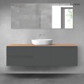 Oltens Vernal zestaw mebli łazienkowych 160 cm z blatem grafit mat/dąb 68412400