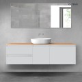 Oltens Vernal zestaw mebli łazienkowych 160 cm z blatem szary mat/dąb 68412700