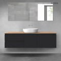 Oltens Vernal zestaw mebli łazienkowych 160 cm z blatem czarny mat/dąb 68412300