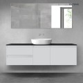 Oltens Vernal zestaw mebli łazienkowych 160 cm z blatem szary mat/czarny mat 68414700