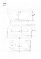 Wanna wolnostojąca Corsan E043 Nauti 160 cm z wykończeniem Grafit / Gun Metal